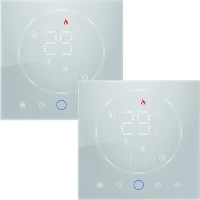 Zdjęcie produktu dla 2X Cyfrowy termostat pokojowy LCD, termostat do ogrzewania wody 3A Termostat ścienny Podtynkowy termometr do ogrzewania podłogowego kompatybilny z Tmall Genie, Amazon Echo, Google Home
