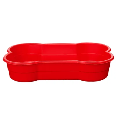Zdjęcie produktu dla Basen dla psów DogsLand w kształcie kości – 120 cm, czerwony, dla dużych i małych psów, może służyć jako legowisko, odporny na gryzienie i pazury, odporny na promieniowanie UV, w 100% nadający się do recyklingu, wyprodukowany w Niemczech