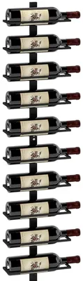 Produktbild von Wandmontiertes Weinregal - Flaschenhalter aus Metall - Für 10 Flaschen - Platzsparend - Für Zuhause/Bar/Restaurant/Keller - Schwarz