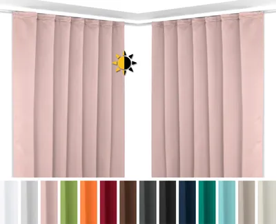 Produktbild von Beautex 2er Set Verdunkelungsgardine mit Kräuselband U-Band, Blackout Vorhang blickdicht abdunkelnd (Altrosa 300x245 cm)