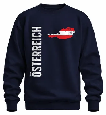 Produktbild von Österreich Fußball Fanartikel EM WM Nationalmannschaft Fahne Sweatshirt Pullover, Navy, S