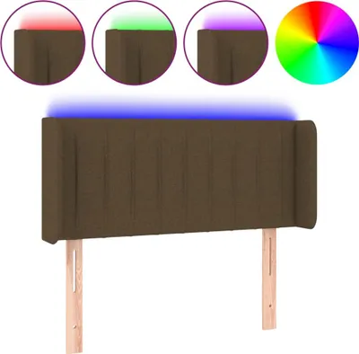 Produktbild von vidaXL LED Kopfteil Dunkelbraun 83x16x78/88 cm Stoff