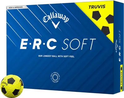 Produktbild von Callaway E.R.C. Soft Truvis Yellow Golfbälle – Maximale Länge, weiches Gefühl und präziser Spin (Dutzend)