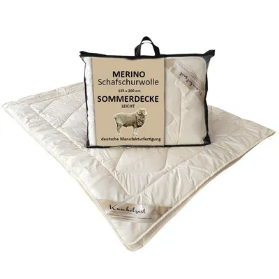 Produktbild von Merino Schafschurwolle Sommerdecke Kuschelzeit in 135x200 cm