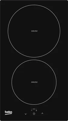 A top-down view of a black induction cooktop with two heating elements.