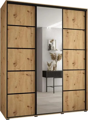 Produktbild von MEBLE KRYSPOL Davos 5 Schrank, drei Türen - 235,2x190x60 cm - Artisan  Artisan Schwarz