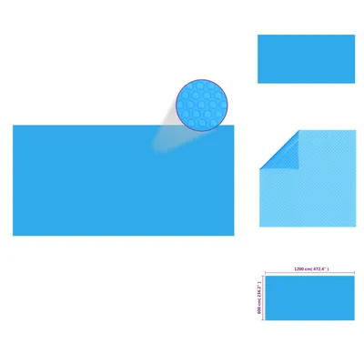 Immagine prodotto di vidaXL Copertura rettangolare per piscina 1200x600 cm PE blu - Coperture e sottofondi per piscine