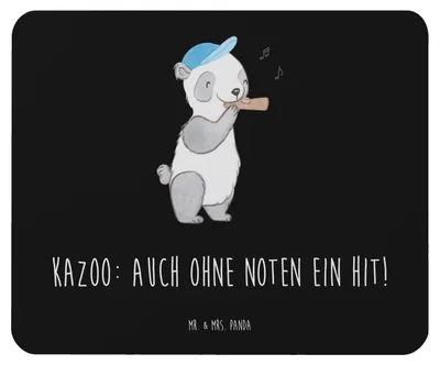 Produktbild von Mr. & Mrs. Panda Mauspad Kazoo Hit - Schwarz - Geschenk, laptop mousepad, Mouse Pad, Instrument, Lernen, Musik, Musikinstrument, pc, computermatte, fröhliche Melodien