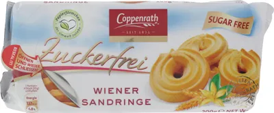 Produktbild von Coppenrath zartes Spritzgebäck Wiener Sandringe zuckerfrei 200g