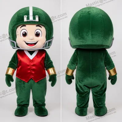 Produktbild von Leuchtend MASTICOT Grüner Cartoon American Football Helm Kostüm Maskottchen