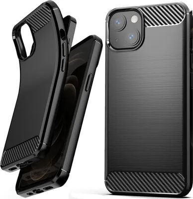 Image de Carbon Case Elastyczne Etui Pokrowiec Iphone 13 Mini Czarny