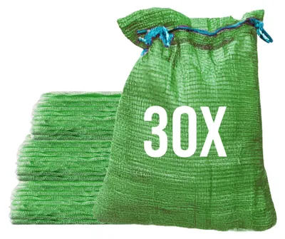Produktbild von Bazko 30x Raschelsäcke 42x60 cm 15 kg | grün | Netzsäcke mit Zugband