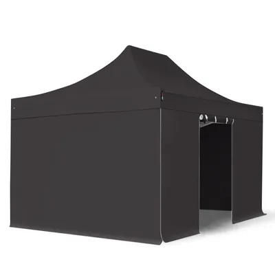 Produktbild von TOOLPORT 3x4,5m Aluminium Faltpavillon, inkl. 4 Seitenteile, schwarz