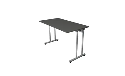 Produktbild von Kerkmann Smart office Schreibtisch anthrazit rechteckig, C-Fuß-Gestell silber 120,0 x 65,0 cm