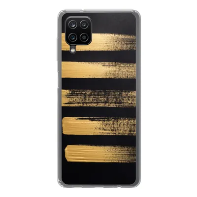 Produktbild von MuchoWow® Handyhülle Schutzhülle Hülle für Samsung Galaxy A12 Muster aus goldener Farbe auf schwarzem Hintergrund Silikon Softcase Handy Hülle - Bild