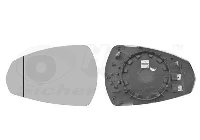 Produktbild von VAN WEZEL Spiegelglas Außenspiegel Links für AUDI A3 Sportback (8VA, 8VF) Asphärisch Beheizbar 0335837