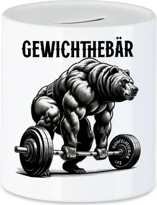 Produktbild von Gewichthebär Bären Spardose - Lustiges Gym Geschenk