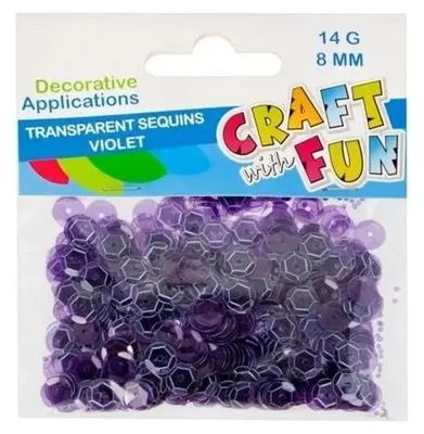 Produktbild von Transparente Pailletten, 8 mm, violett – Craft with Fun