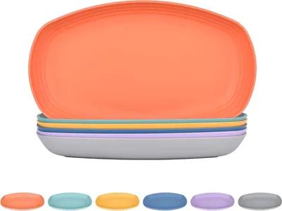 Produktbild von Plastik Essensset 6-teilig oval 29,5 cm leicht