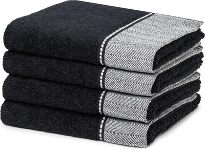 Produktbild von Möve Brooklyn 4 X Handtuch im Set Elegantes Design mit hochwertiger Bordüre, Pflegeleichtes Material, Hoher Komfort durch weichen Materialmix