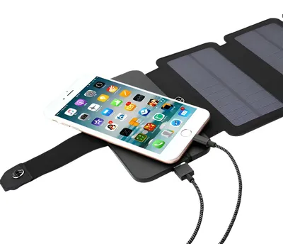 Immagine prodotto di Caricabatterie solare portatile da viaggio con pannello solare 10W, 5V/1A