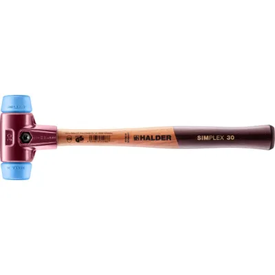 Produktbild von HALDER SIMPLEX Schonhammer Ø 30 mm TPE-soft blau mit Tempergussgehäuse