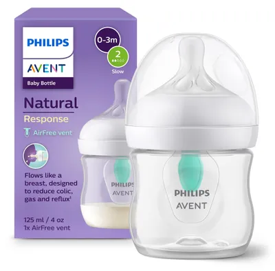 Produktbild von Philips AVENT Natural Response SCY670 Babyflasche mit Airfree Ventil 125ml, Sauger 2