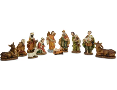 Produktbild von Krippenfiguren Set "Traditionell" 11-tlg. 7-9 cm Weihnachtskrippe | 78463
