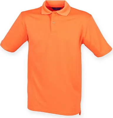 Produktbild von Henbury H475 | Herren Coolplus Wicking Polo Shirt / Mikro-Piqué - Farbe: Bright Orange - Größe: 3XL