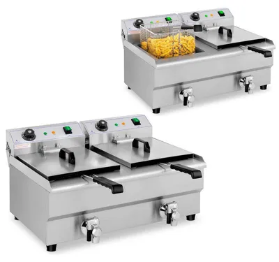 Produktbild von Friteuse – Doppelte Fritteuse – 2 x 13 Liter Fassungsvermögen – 2 x 3200 Watt Leistung – Elektrisch