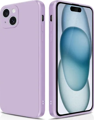 Produktbild von Silikon Hülle für iPhone 15 Flüssigsilikon Dünn Gel Gummi Matt Kratzfeste Schutzhülle Lila