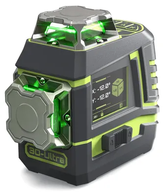 Imagen del producto de Nivel láser de 360° con tres planos, líneas verdes, autonivelante, con batería y base