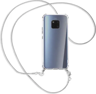 Produktbild von Handykette Backcover-Schutzhülle mit Band (Metall silberfarben) für Huawei Mate 20 Pro - silberfarbene Kette Snake