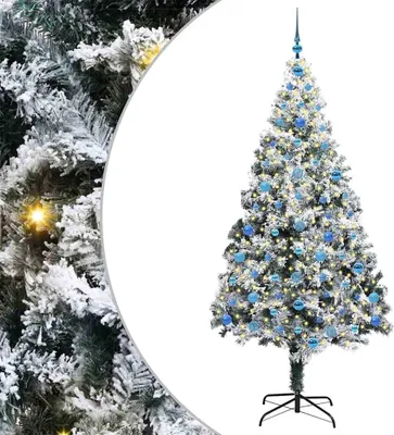 Obrázok produktu pre vidaXL Umelý vianočný stromček s 300 LED diódami so stojanom biely 210 cm