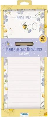 Produktbild von Trötsch Notizblock mit Stift und Magnet Bienchen