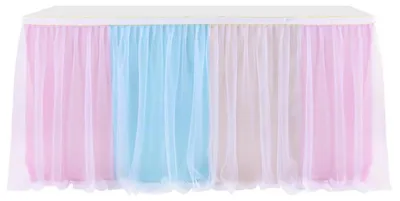 Immagine prodotto di Tavola decorativa in tulle colorato, dimensioni 183x77 cm, ideale per matrimoni, compleanni e feste