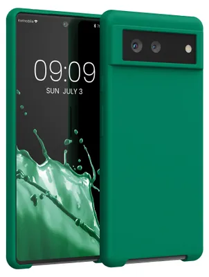 Produktbild von kwmobile Handyhülle für Google Pixel 6 Hülle - Case Silikon - Kabelloses Laden - Schutzhülle Cover in Smaragdgrün