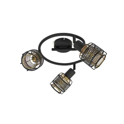 Produktbild von Lindby Eudoria Deckenlampe 3-flammig schwarz/gold