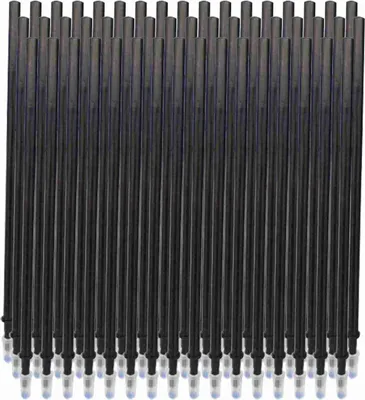 Image de 50 mines de gel noir effaçables à pointe fine de 0,5 mm - mines de rechange pour stylos effaçables, fournitures de bureau et scolaires