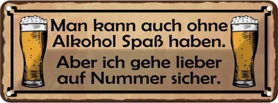 Produktbild von vianmo Blechschild 10x27 cm kann auch ohne Alkohol Spass Essen Trinken Bar Club