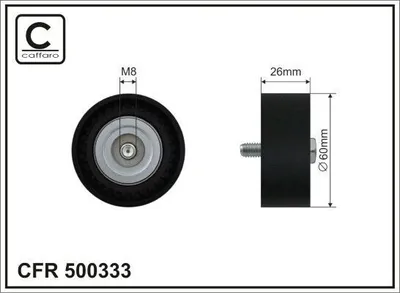Produktbild von CAFFARO 500333 Umlenkrolle Keilrippenriemen 60mm passend für MERCEDES-BENZ B-Klasse (W246, W242) A-Klasse (W176) CLA Coupe (C117) GLA (X156)