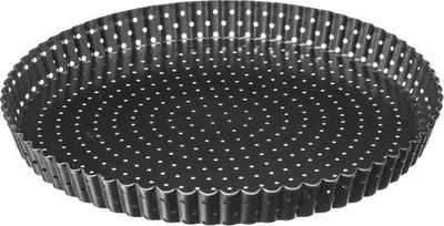 Imagen del producto de Unyqoos® Molde para quiche perforado, diámetro 28 cm – molde redondo antiadherente para tartas y pasteles, con base de panal extraíble, resistente al calor hasta 250°C, altura 3 cm, 1 unidad