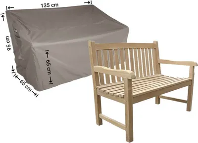 Produktbild von Raffles Covers Schutzhülle für Gartenbank 135 x 65 H: 95/65 cm | Atmungsaktiv | Wasserdicht | UV-beständig | Doppelnähte | Elastischer Kordelzug