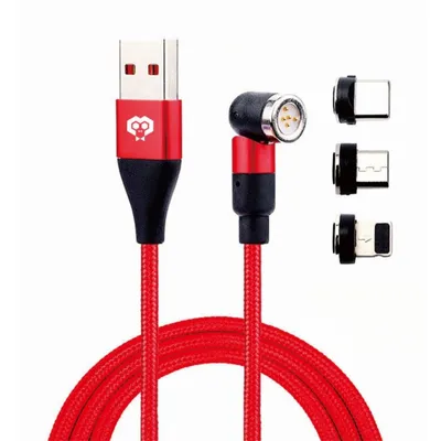 Cavo Magnetico A 9 Pin 18W (2m+1m) Per Ricarica Rapida, Treccia Nylon, Con LED, Per Dispositivi Tipo C
