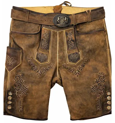 Produktbild von MADDOX Kurze Lederhose "Rolli" mit Gürtel | Antik Zirbe Größe: 62