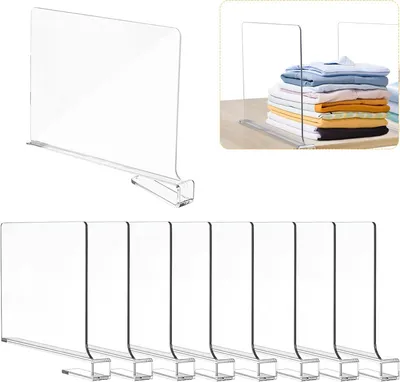 Produktbild von 8 Stück Transparente Acrylregaltrenner - Multifunktionaler Organizer