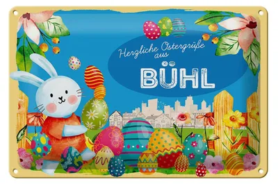 Produktbild von Blechschild Ostern Ostergrüße 30x20cm BÜHL Fest