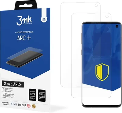 Produktbild von 3mk Display Schutzfolie ARC+ für Samsung Galaxy S10  0,17mm Self-Heal (2 Stück)