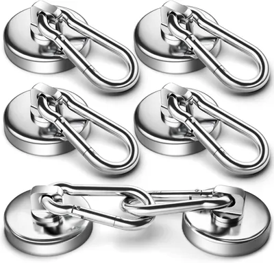 Obrázek produktu pro Magnetický hák, robustní, nosnost 110 lbs, 6 kusů, vhodný do kuchyně a dílny