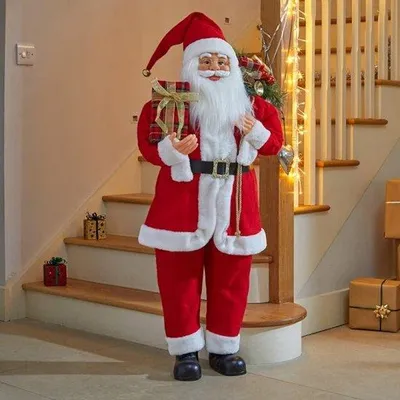 Produktbild von Famanu Weihnachtsmann 110 cm - Traditionelle Weihnachtsdekoration für drinnen